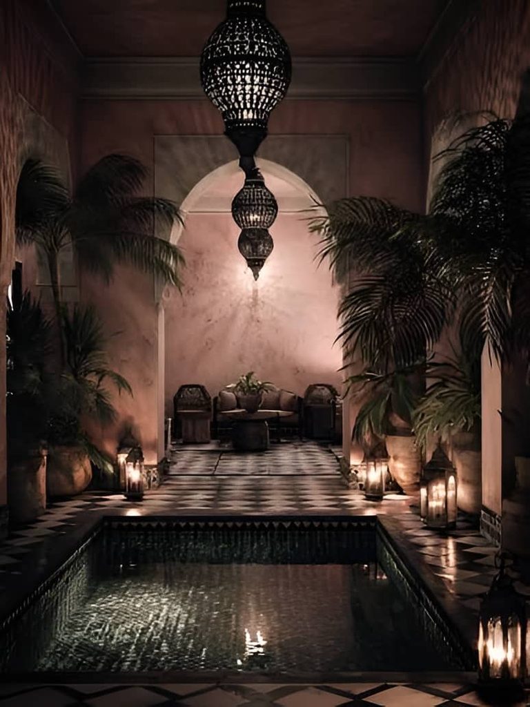 Traditional Marrakech Medina riad courtyard